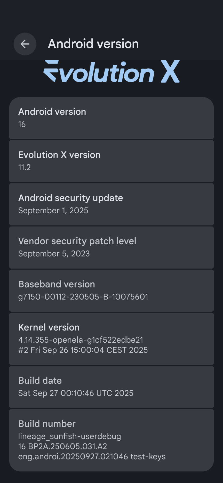 Evolution X 11.2 on Pixel 4a