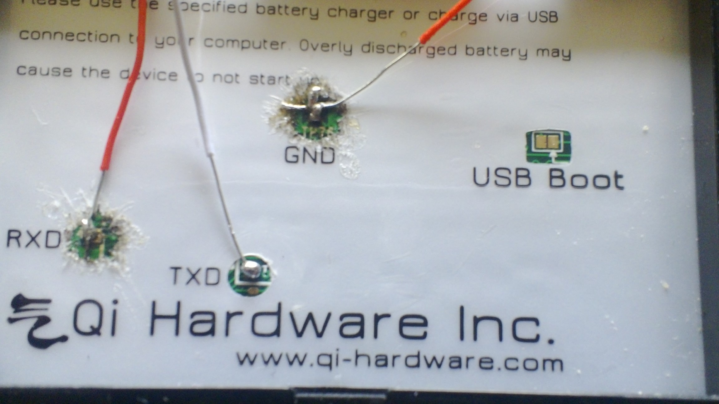 Almost perfect soldering of the TXD wire