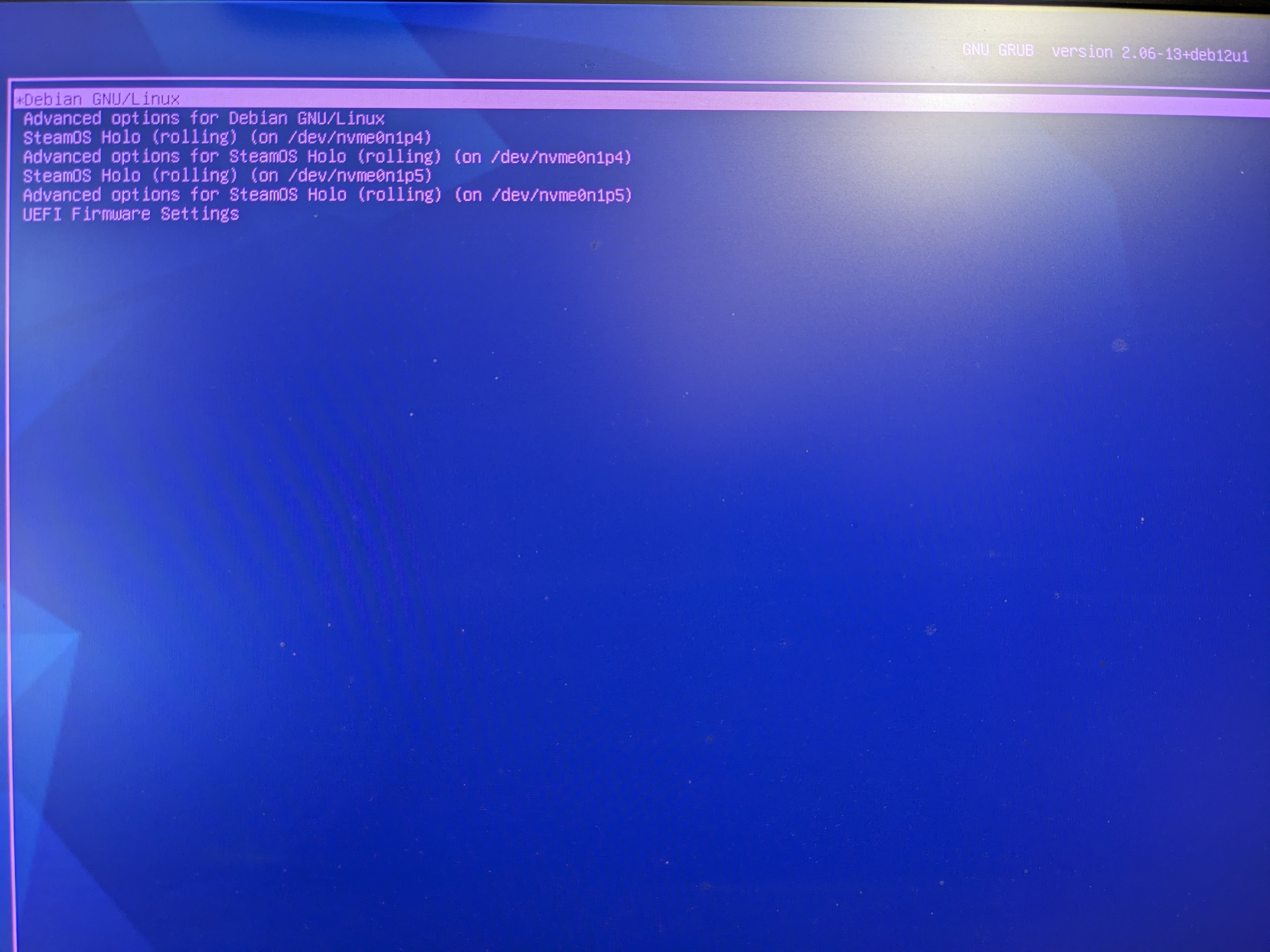 Debian 12 installation - GRUB UEFI