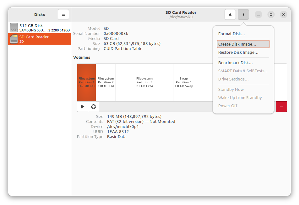 Creating Steam Deck rescue image - Create disk image